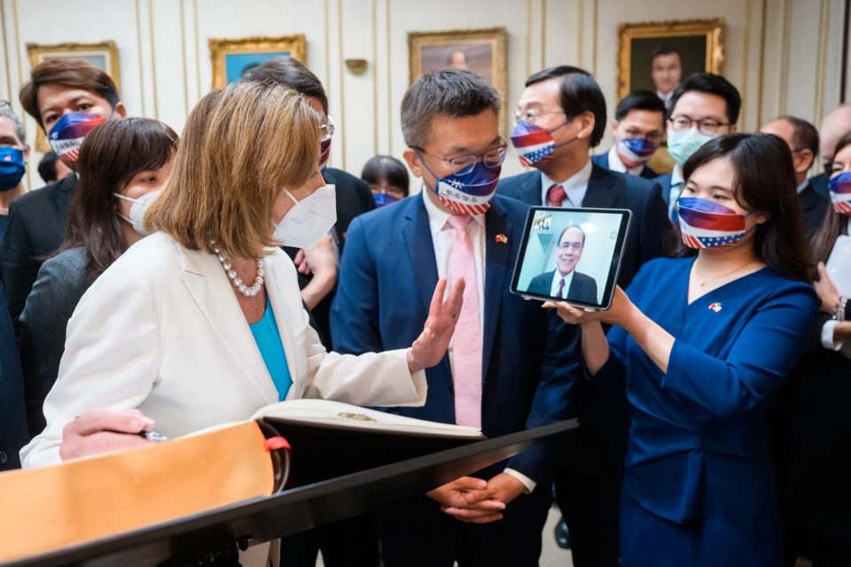 Nancy Pelosi auf ihrem Besuch in Taipeh.