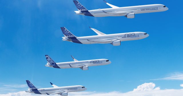 Die Flugzeuge A220, A230, A330 und A350 von Airbus