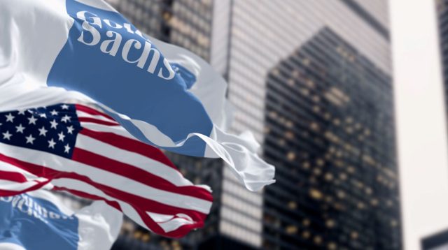 Goldman Sachs Flagge weht im Wind