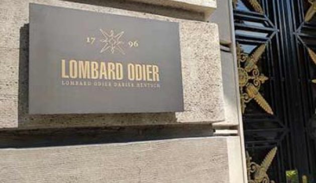 Schriftzug der Privatbank Lombard Odier
