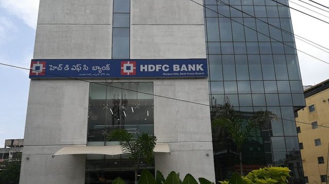 Filiale der HDFC Bank in Hyderabad, Indien