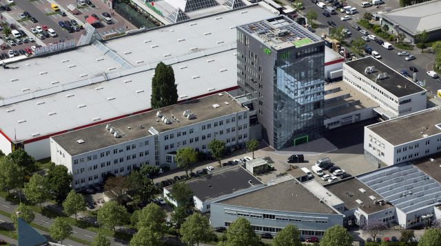 Vogelperspektive der Init Headquarters in Karlsruhe, Deutschland