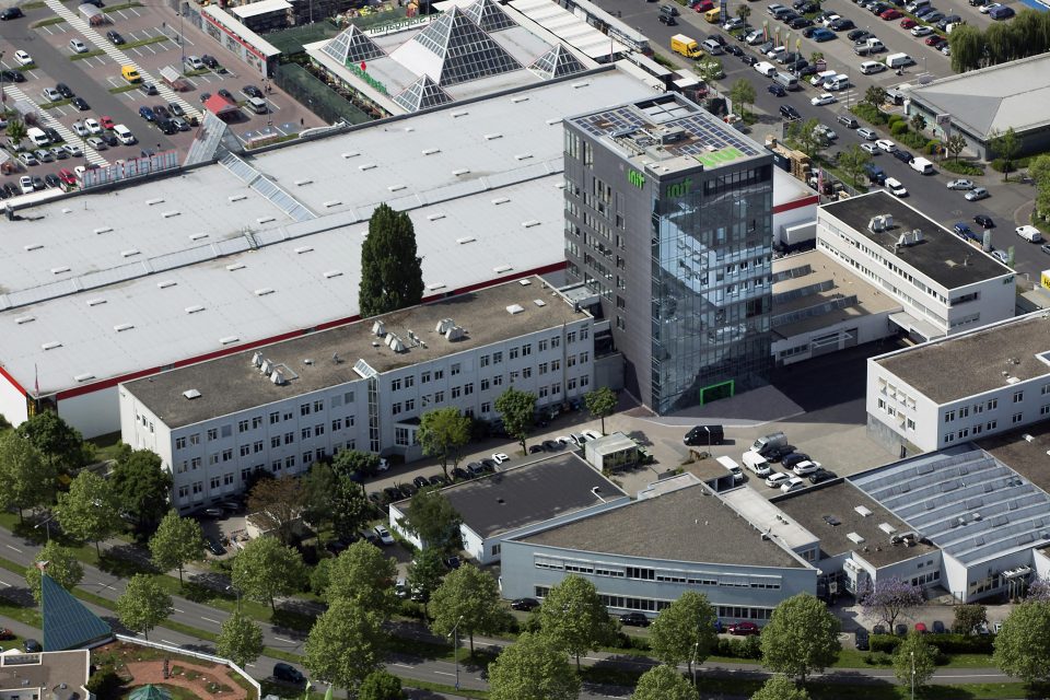 Vogelperspektive der Init Headquarters in Karlsruhe, Deutschland