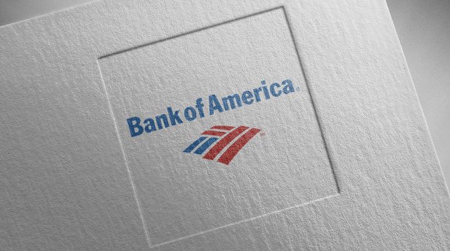 Bank of America Logo auf Papier