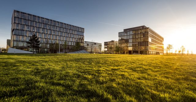 Der Thyssenkrupp Hauptsitz in Essen, Deutschland