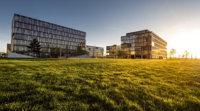 Der Thyssenkrupp Hauptsitz in Essen, Deutschland