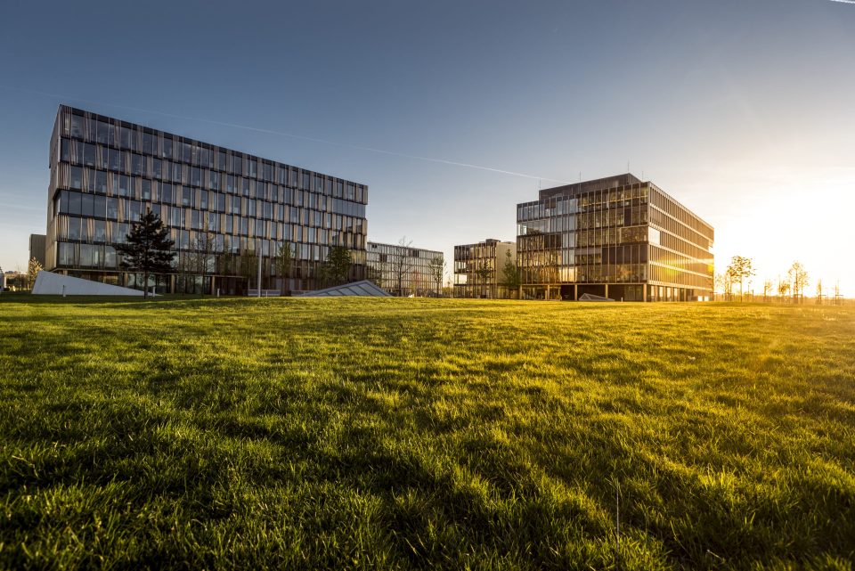 Der Thyssenkrupp Hauptsitz in Essen, Deutschland