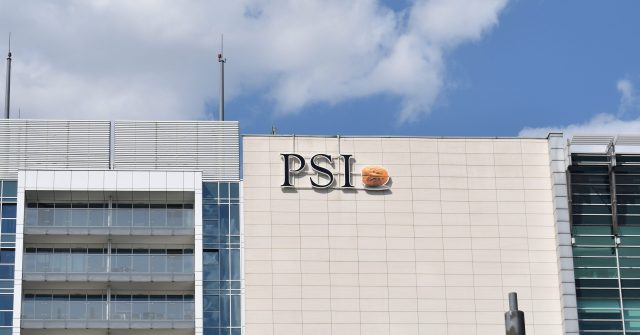 PSI Software Logo an einem Bürogebäude in Polen