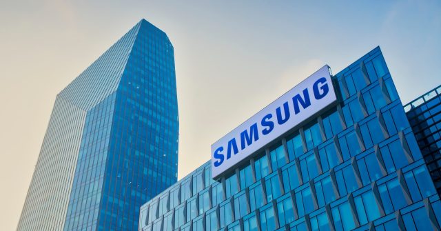 Das Samsung-Zeichen am Gebäude der Hauptverwaltung in Mailand, Italien