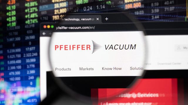 Firmenlogo von Pfeiffer Vacuum auf einer Website