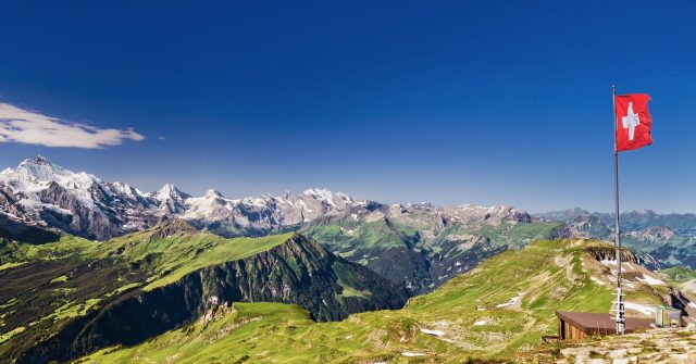 Sicht vom Faulhorn auf Eiger, Mönch & Jungfrau, Schweizer Alpen