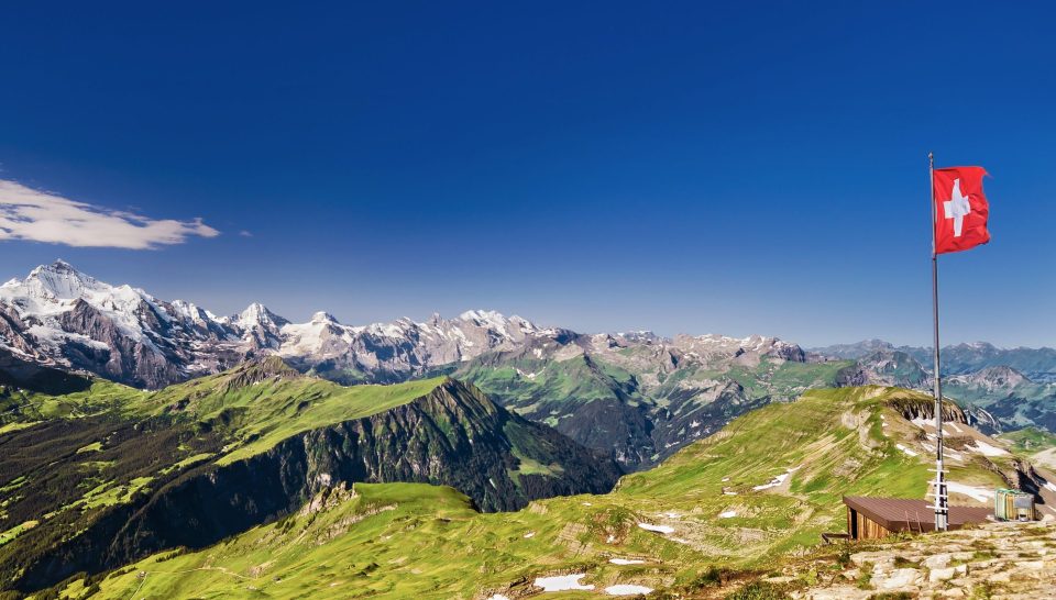 Sicht vom Faulhorn auf Eiger, Mönch & Jungfrau, Schweizer Alpen