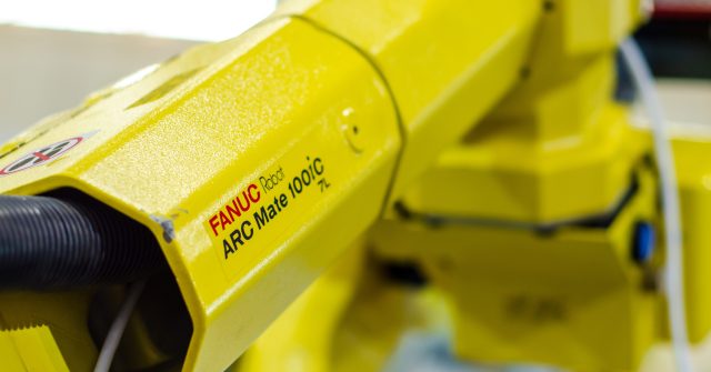 Kyiv, Ukraine - November 18, 2021: FANUC robot ARC Mate 100ic