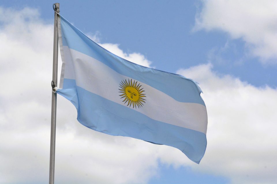 Die Nationalflagge von Argentinien