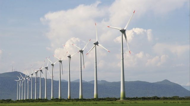 In Reih und Glied stehen die Windräder