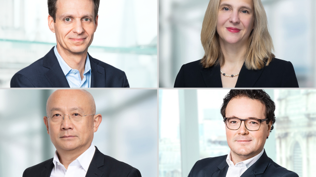 v.l.n.r.: Daniel Ehret, Sandra Link, Hui Zhao und Christian Ostermöller, Partner bei Eversheds Sutherland