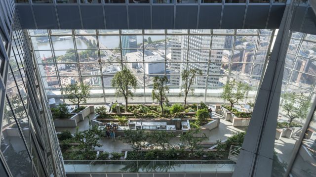 Hängender Garten in der Commerzbank, Frankfurt am Main, Deutschland