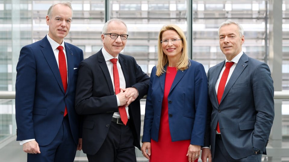 Vorstand der Stadtsparkasse Düsseldorf: Michael Röttgen, Michael Meyer, Henrietta Six, Stefan Dahm (Vorsitzender)