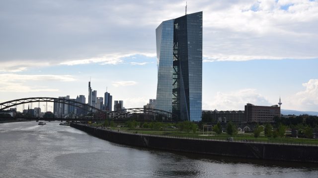 Das EZB-Gebäude in Frankfurt am Main, Deutschland