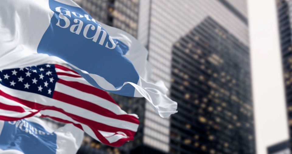 Goldman Sachs Flagge weht im Wind