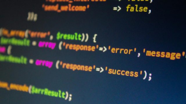 Ein IT-Code mit einem Error