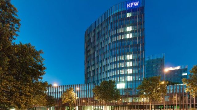 Das KfW-Gebäude in Frankfurt am Main, Deutschland