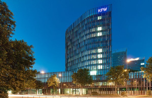 Das KfW-Gebäude in Frankfurt am Main, Deutschland