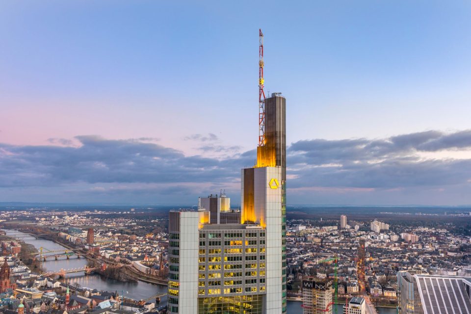 Der Commerzbank Tower in Frankfurt am Main, Deutschland