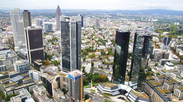 Der Blick vom Maintower in Frankfurt am Main, Deutschland