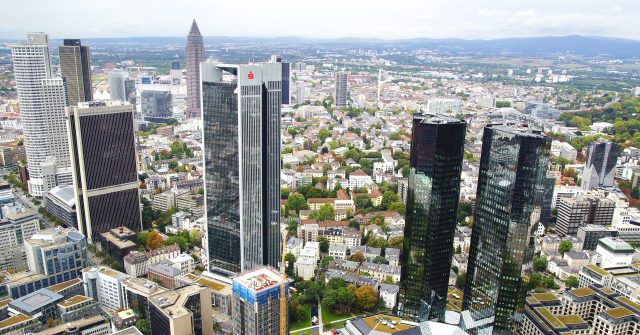 Der Blick vom Maintower in Frankfurt am Main, Deutschland