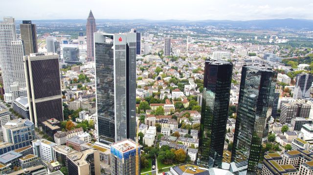 Der Blick vom Maintower in Frankfurt am Main, Deutschland