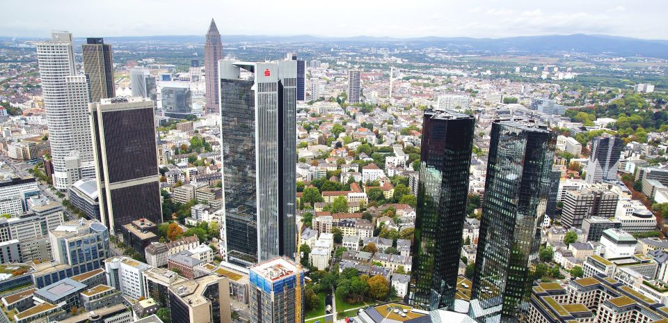 Der Blick vom Maintower in Frankfurt am Main, Deutschland