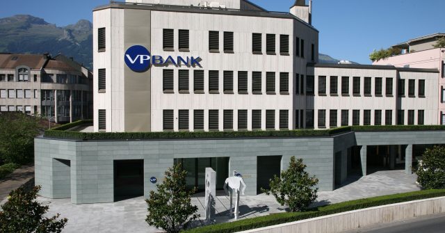 Ein Gebäude der VP Bank in Vaduz, Liechtenstein