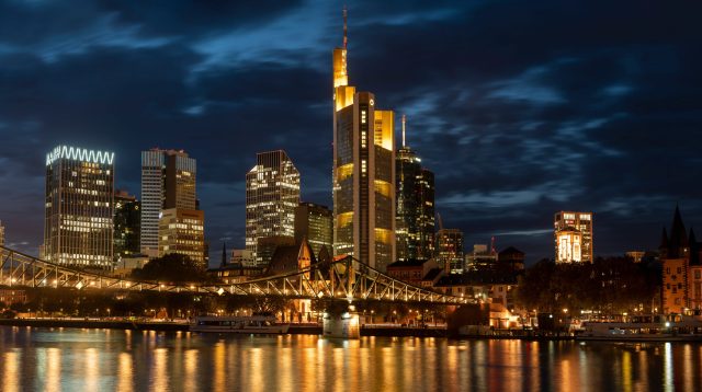 Die Skyline in Frankfurt am Main, Deutschland