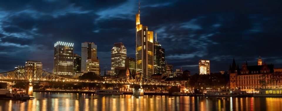 Die Skyline in Frankfurt am Main, Deutschland