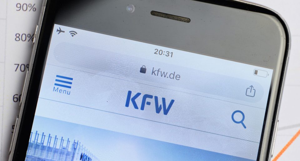 KfW Webseite auf einem Smartphone