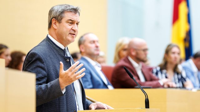 Markus Söder bei einer Rede im Bayerischen Landtag