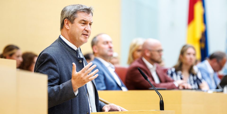 Markus Söder bei einer Rede im Bayerischen Landtag